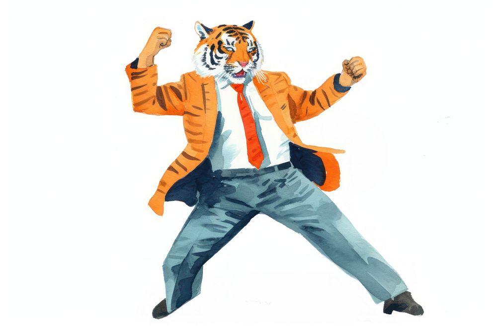 Tiger adult white background representation. AI generated Image by rawpixel.