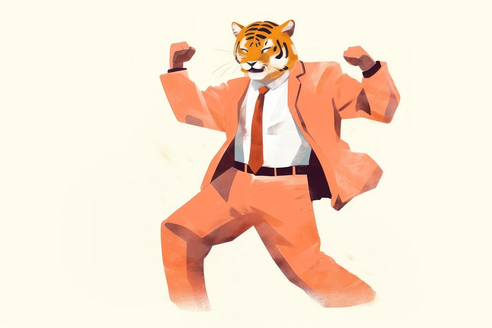 Tiger adult suit art. AI generated Image by rawpixel.