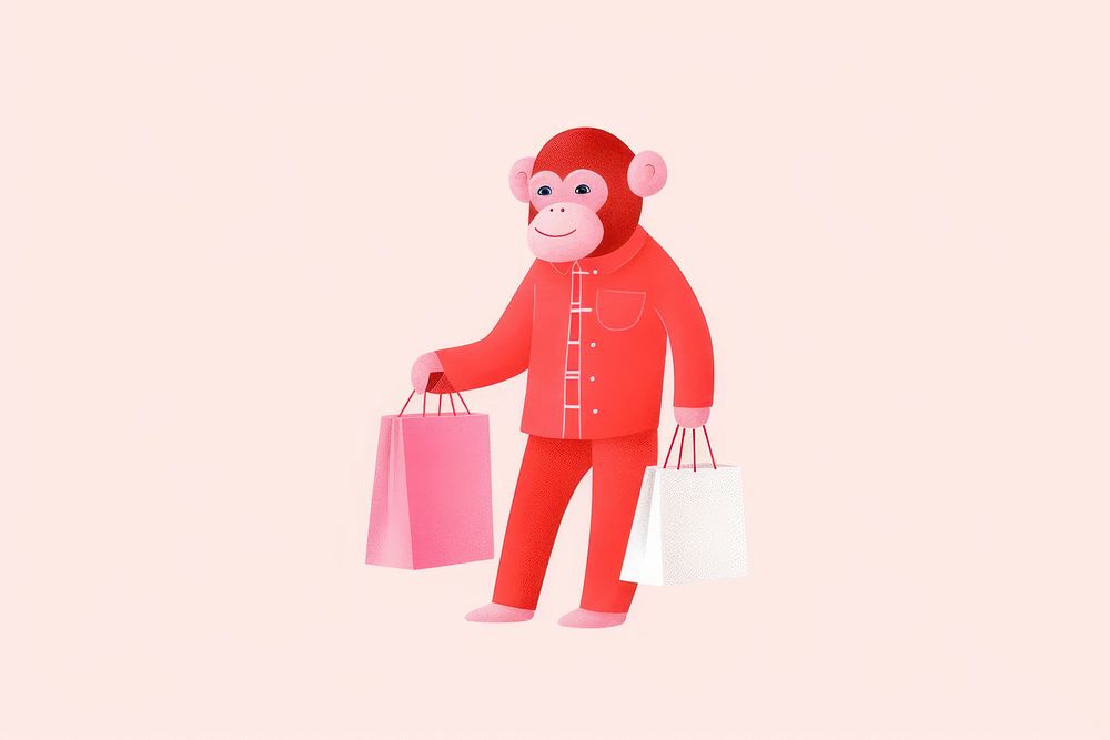 Monkey shopping toy representation accessories. AI generated Image by rawpixel.