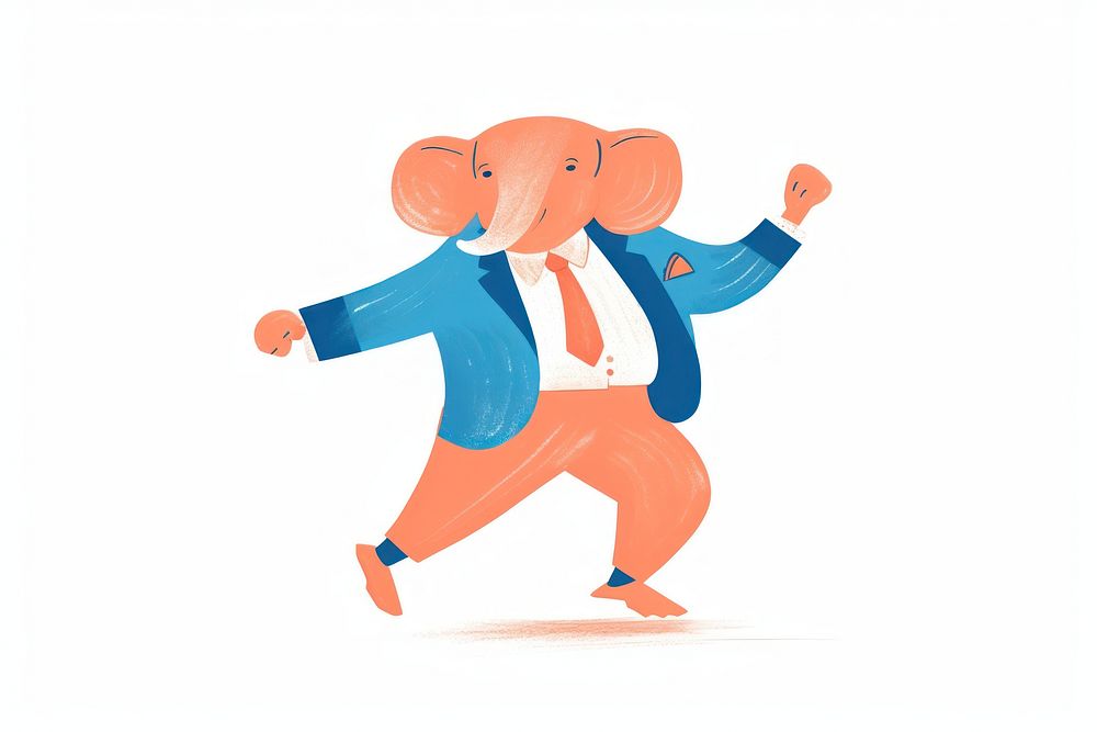 Elephant activity outdoors cartoon. AI generated Image by rawpixel.