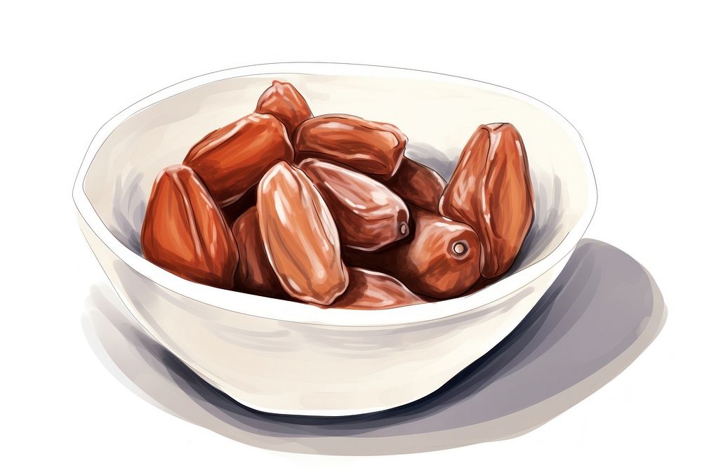 Dates in a bowl chocolate dessert food. AI generated Image by rawpixel.