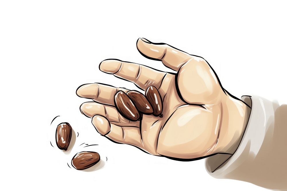 Dates in a trey finger hand vegetable. AI generated Image by rawpixel.