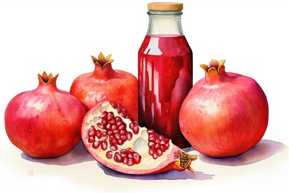 Pomegranates fruit plant food. AI generated Image by rawpixel.