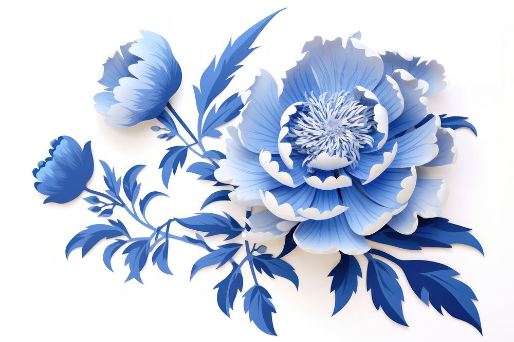 Chinese peony pattern flower. AI generated Image by rawpixel.