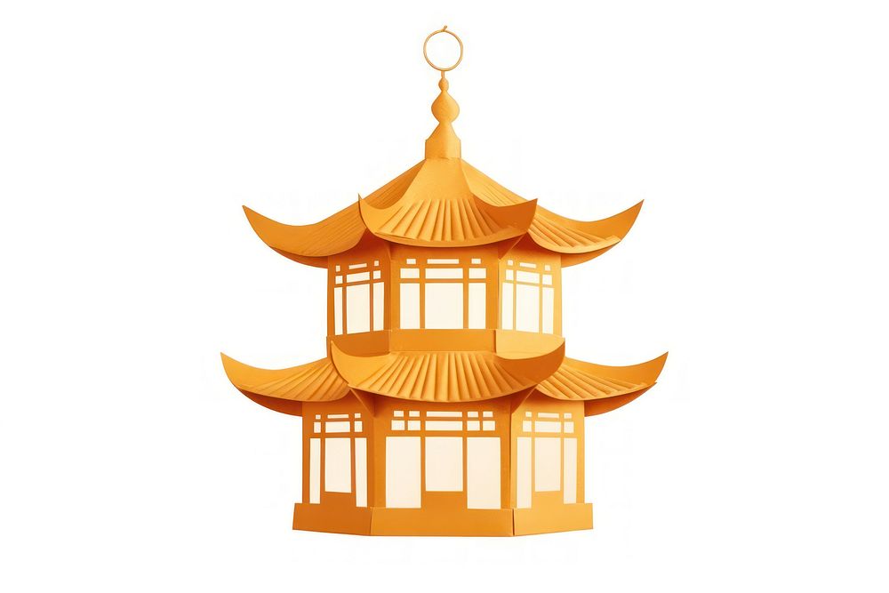 Gold lantern chinese architecture building. AI generated Image by rawpixel.