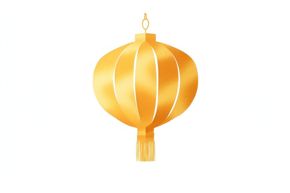 Gold lantern chinese white background illuminated. AI generated Image by rawpixel.