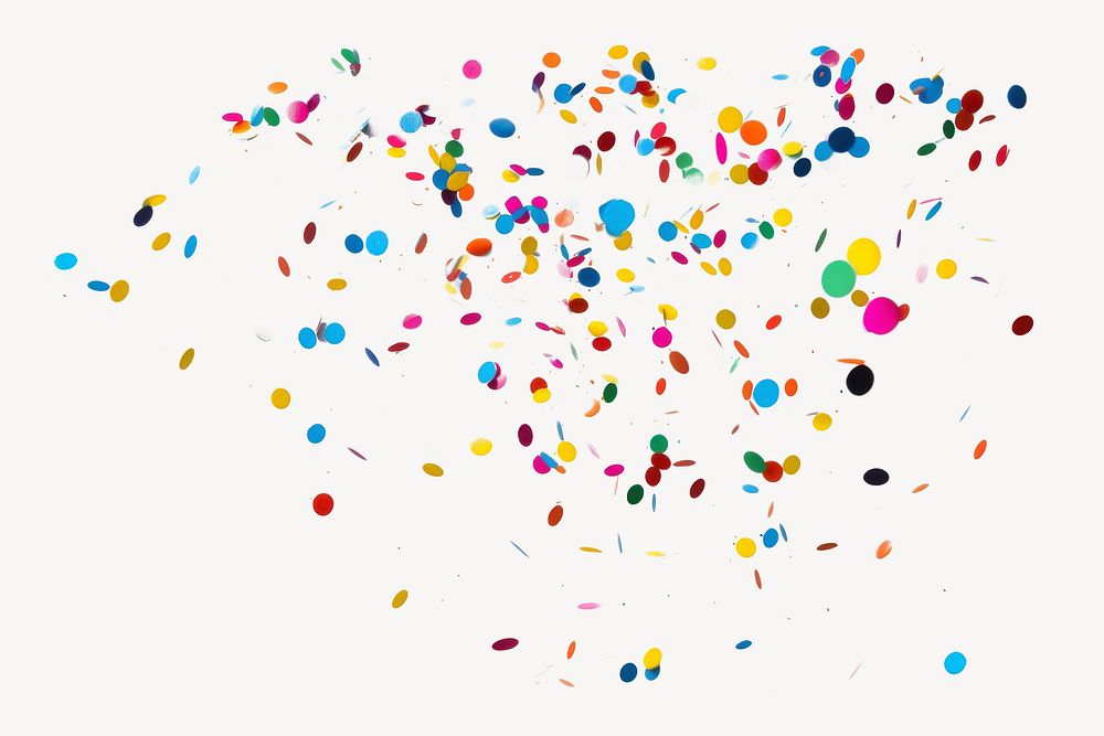 Colored confetti flying backgrounds white background celebration. AI generated Image by rawpixel.