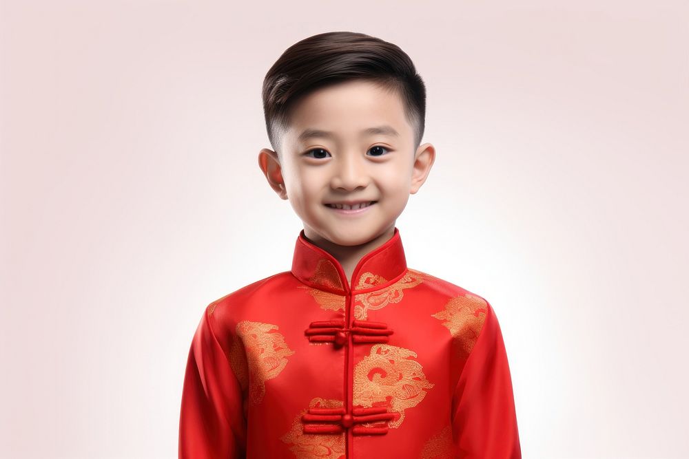Qipao Chinese new year Chinese boy portrait. AI generated Image by rawpixel.