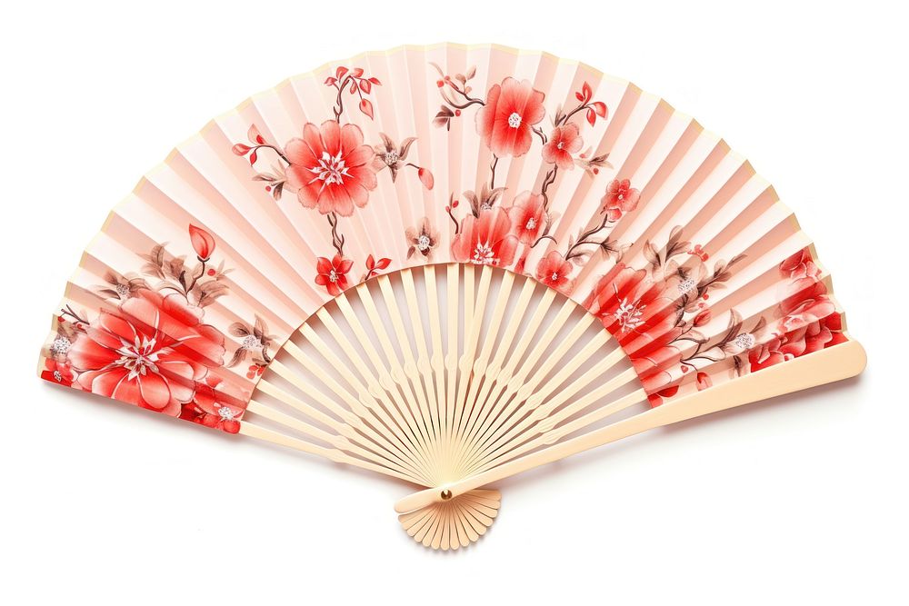 Chinese hand fan Chinese new year white background accessories. AI generated Image by rawpixel.
