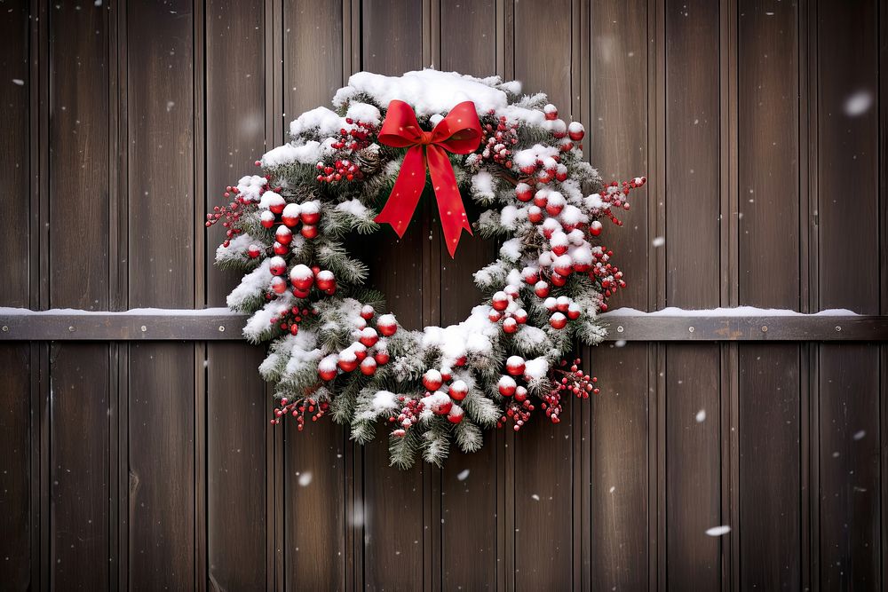 Christmas wreath wood celebration decoration. AI generated Image by rawpixel.