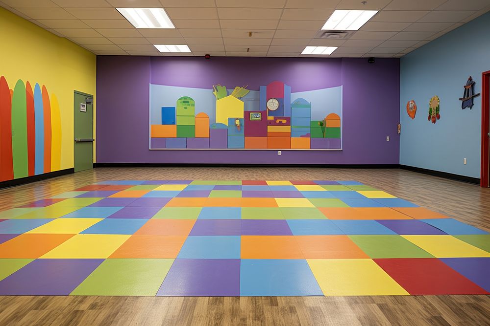 Empty space daycare room kindergarten architecture classroom. AI generated Image by rawpixel.