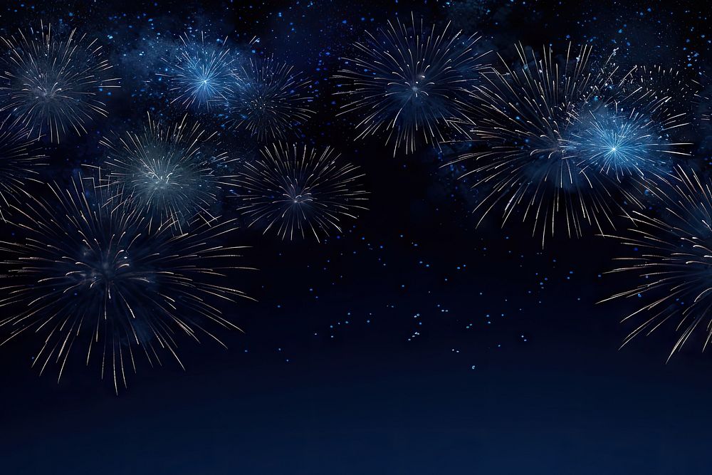 Fireworks night outdoors blue. AI generated Image by rawpixel.