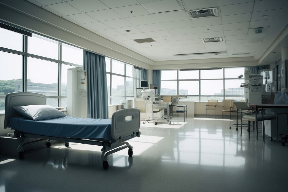 Hospital architecture furniture building. AI generated Image by rawpixel.