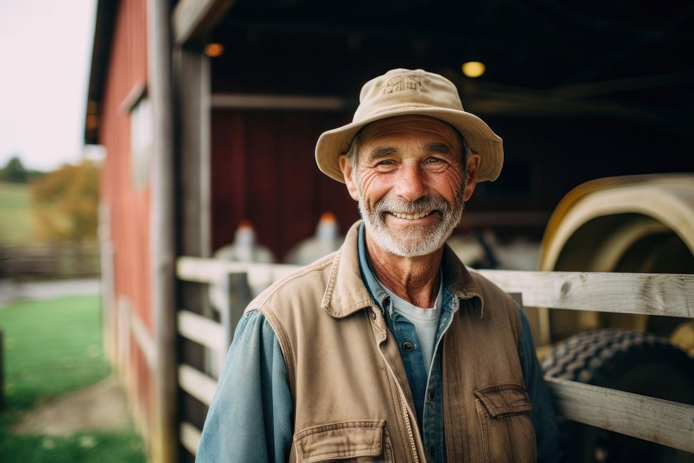 Farmer portrait outdoors adult. AI generated Image by rawpixel.