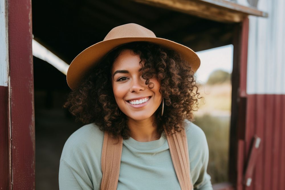 Latinx female farmer smile adult happy. AI generated Image by rawpixel.