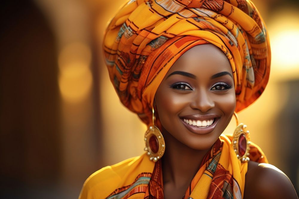 Nigerian woman portrait smiling adult. AI generated Image by rawpixel.