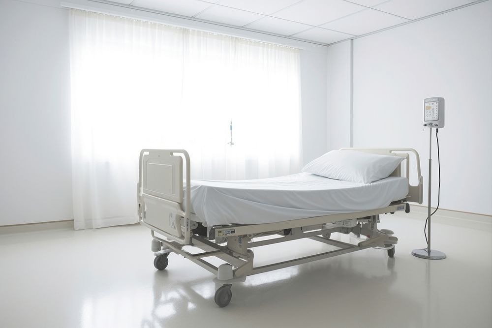 Hospital bed architecture furniture building. AI generated Image by rawpixel.