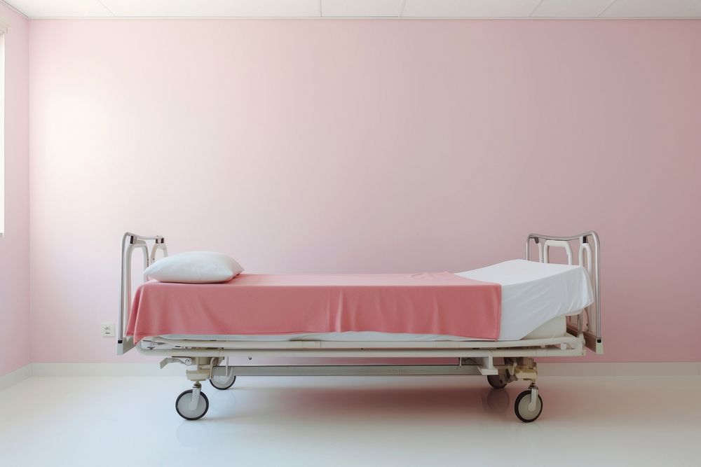 Hospital bed architecture furniture stretcher. AI generated Image by rawpixel.