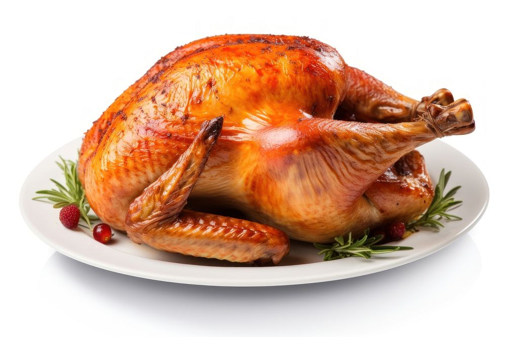 Roasted turkey dinner plate meat. AI generated Image by rawpixel.