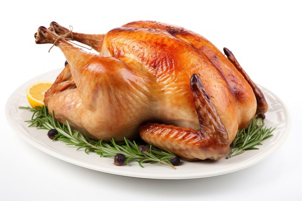 Roasted turkey dinner plate meat. AI generated Image by rawpixel.