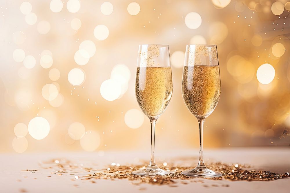 Champagne glass confetti drink. AI generated Image by rawpixel.