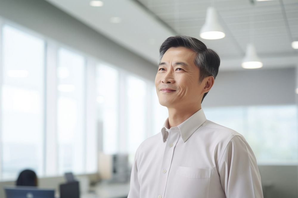 Standing smiling office adult. AI generated Image by rawpixel.