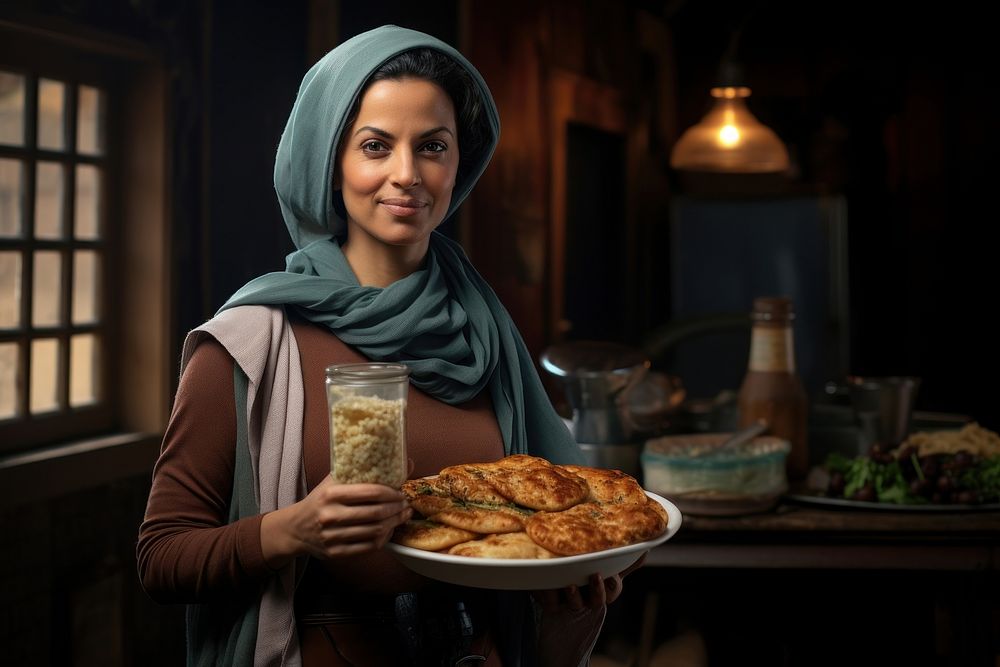 Arabian working mature woman food adult vegetable. AI generated Image by rawpixel.