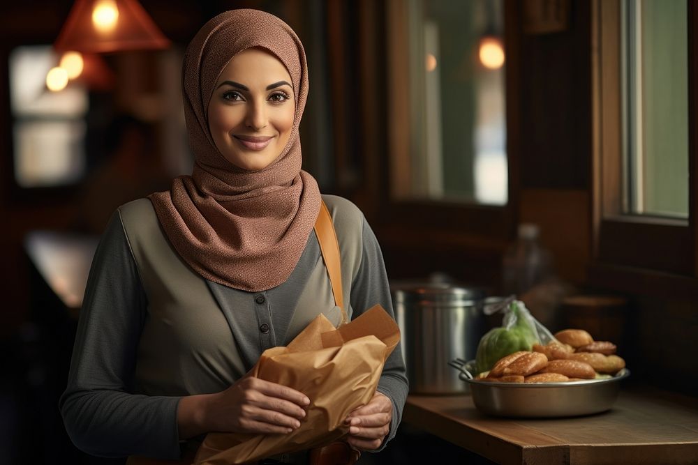 Arabian working mature woman food adult accessories. AI generated Image by rawpixel.