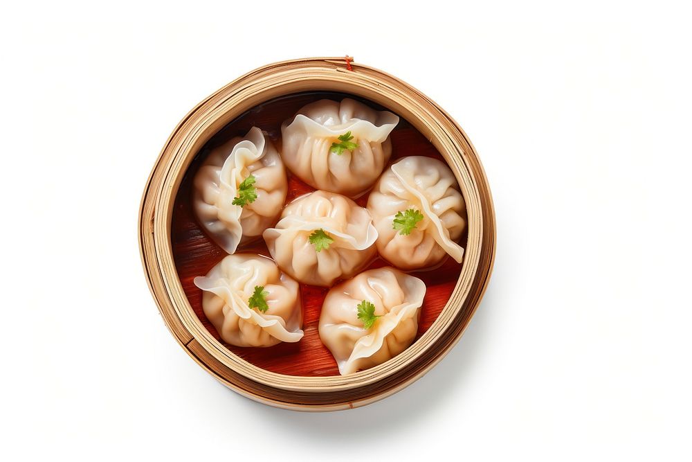 Dimsum dumpling food white background. AI generated Image by rawpixel.