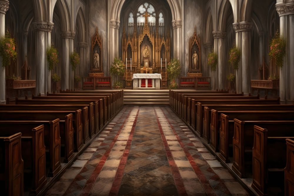 Gothic church architecture building worship. AI generated Image by rawpixel.