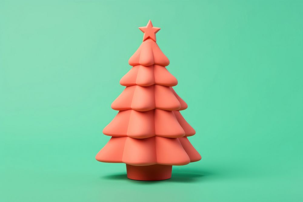 3D clay Christmas Tree Decoration christmas decoration tree. AI generated Image by rawpixel.