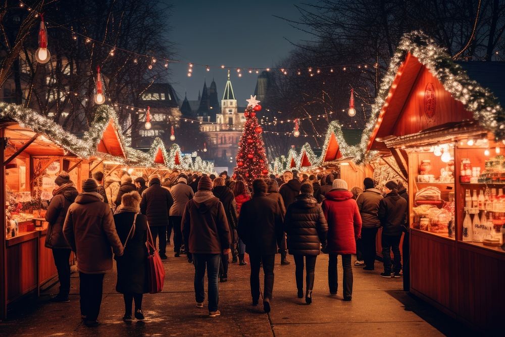 Christmas festival holiday market. AI generated Image by rawpixel.