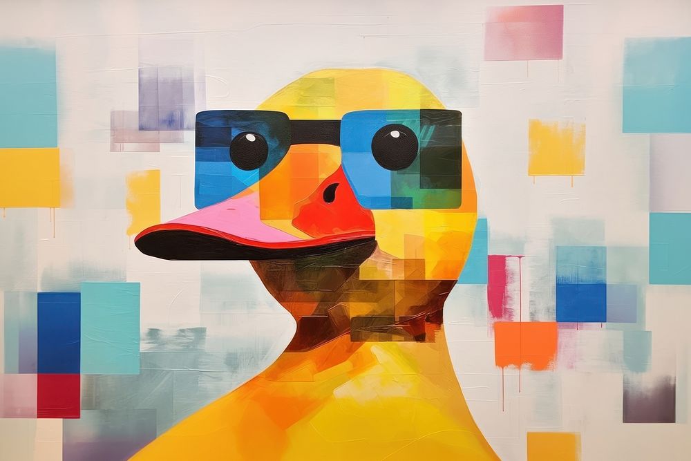 Simple duck art painting representation. AI generated Image by rawpixel.