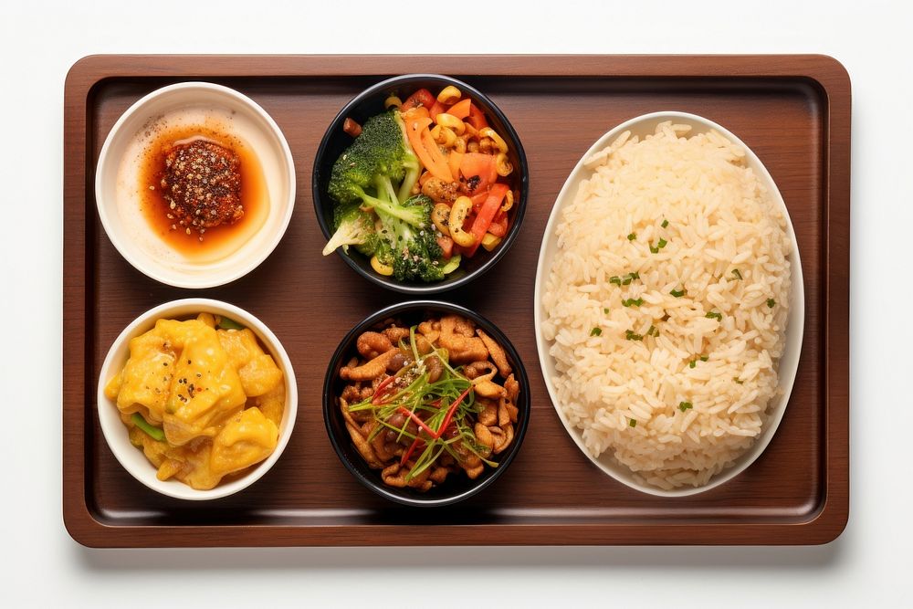 A taiwanese meal tray lunch food rice. AI generated Image by rawpixel.