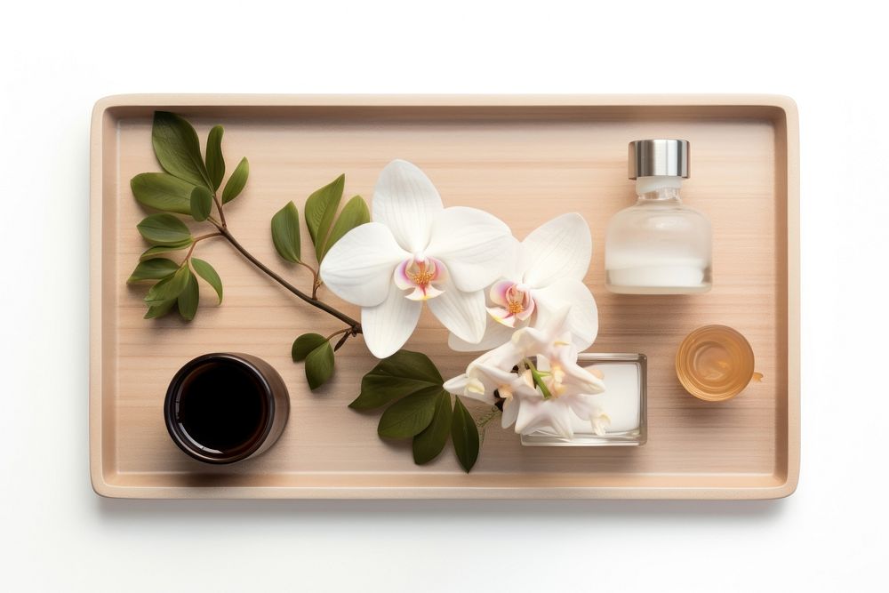 A thai massage spa tray bottle flower plant. AI generated Image by rawpixel.
