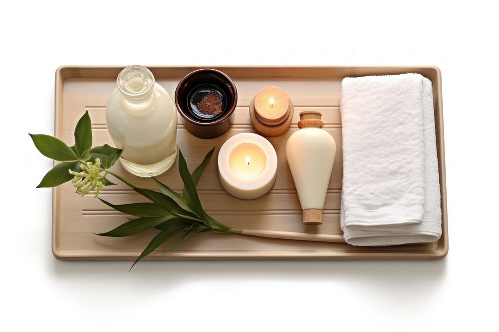 A thai massage spa tray white background container lighting. AI generated Image by rawpixel.