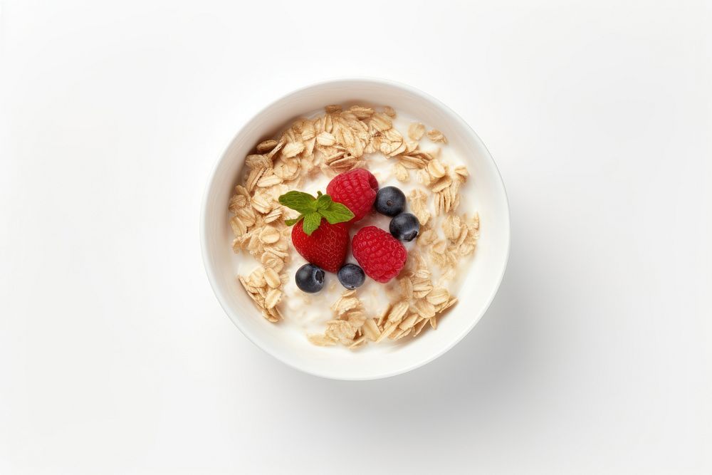 A yogurt bowl food strawberry blueberry. AI generated Image by rawpixel.