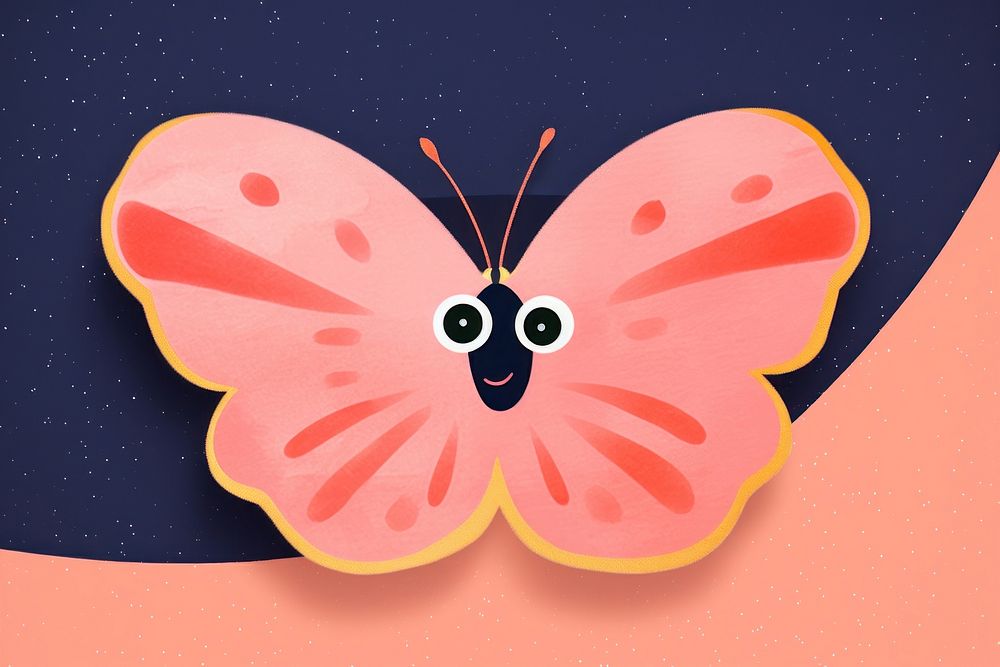 Cartoon butterfly, animal paper craft illustration