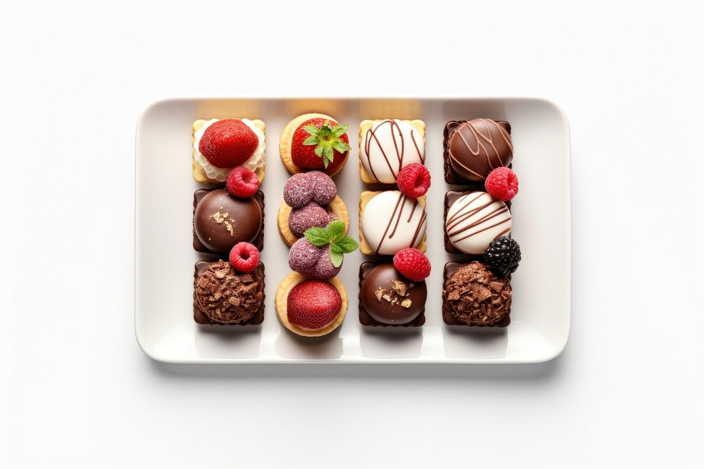 A dessert tray chocolate plate food. AI generated Image by rawpixel.