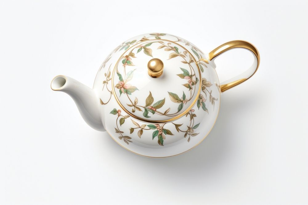 A english teapot porcelain white background tableware. AI generated Image by rawpixel.