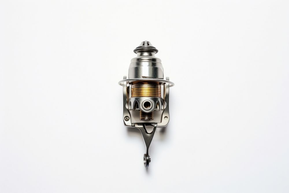 A fishing swivel white background lighting silver. AI generated Image by rawpixel.