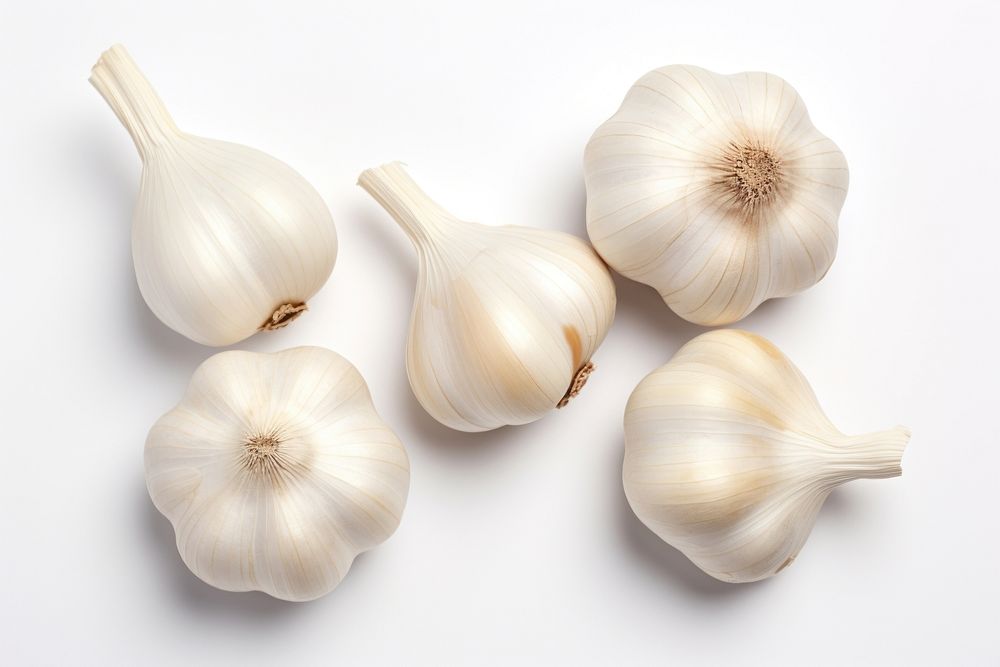 A garlic vegetable white plant. AI generated Image by rawpixel.