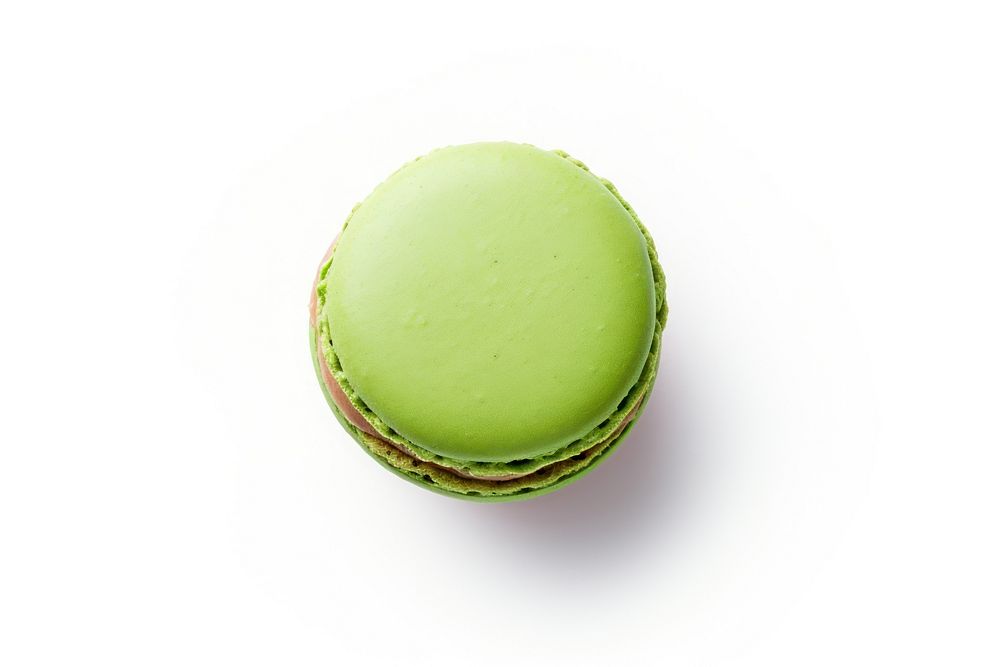 A green macaron macarons food white background. AI generated Image by rawpixel.