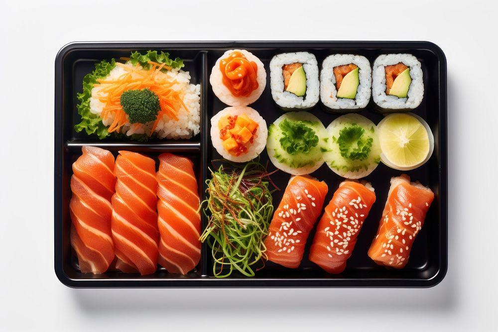 A japanese meal tray seafood lunch plate. AI generated Image by rawpixel.