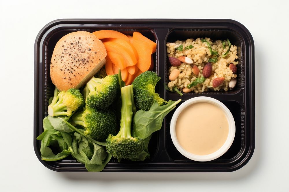 A lunch tray vegetable broccoli plate. AI generated Image by rawpixel.
