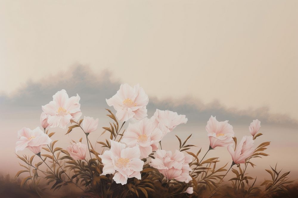 Flower outdoors painting blossom. AI generated Image by rawpixel.