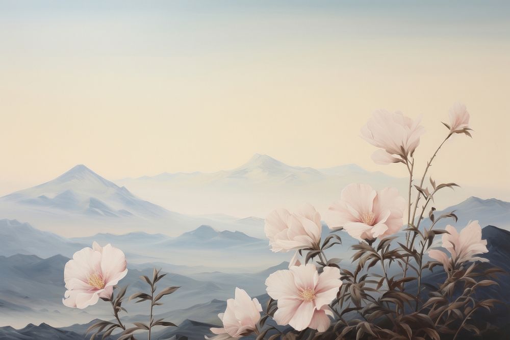 Painting flower art landscape. AI generated Image by rawpixel.