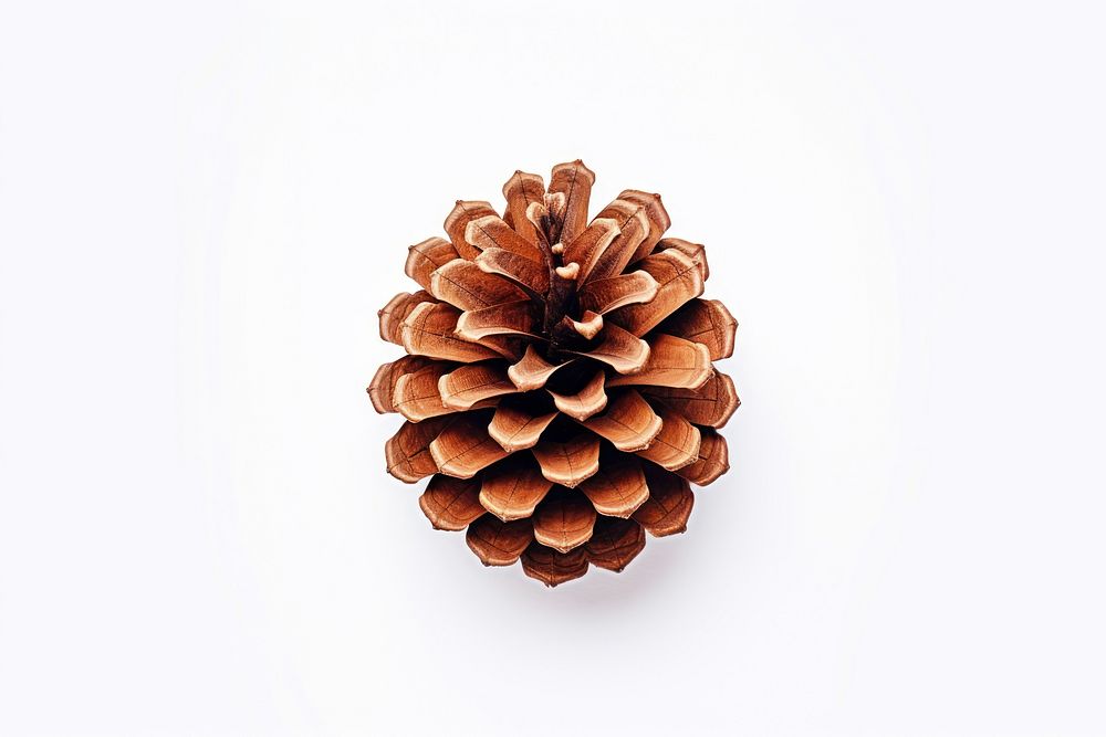 A pine cone plant white background pattern. AI generated Image by rawpixel.