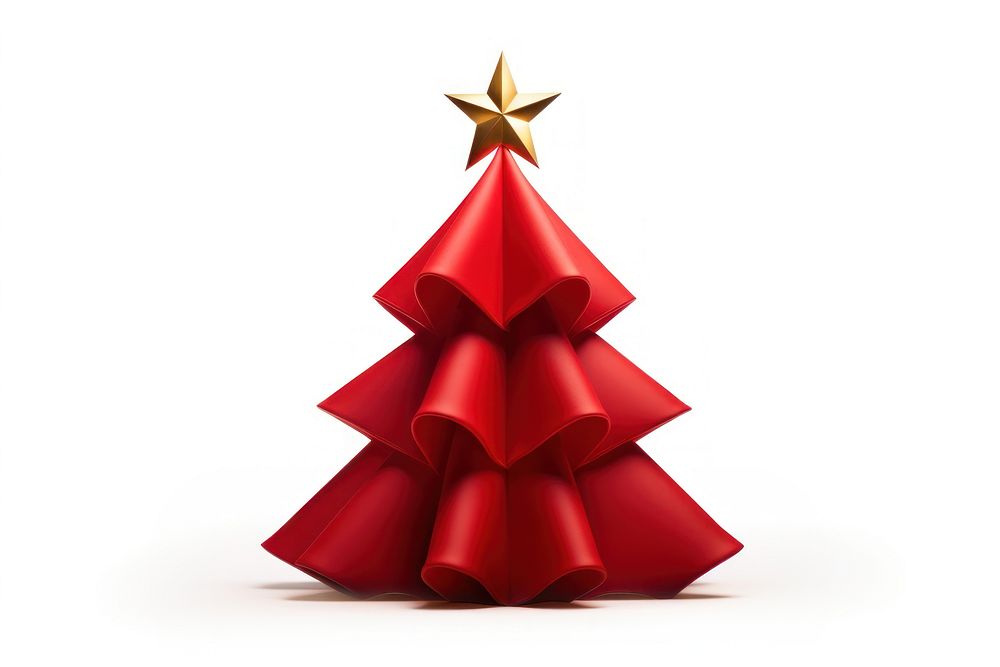 Christmas ribbon tree red. AI generated Image by rawpixel.