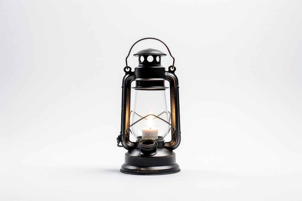 A storm lantern bottle lamp white background. AI generated Image by rawpixel.